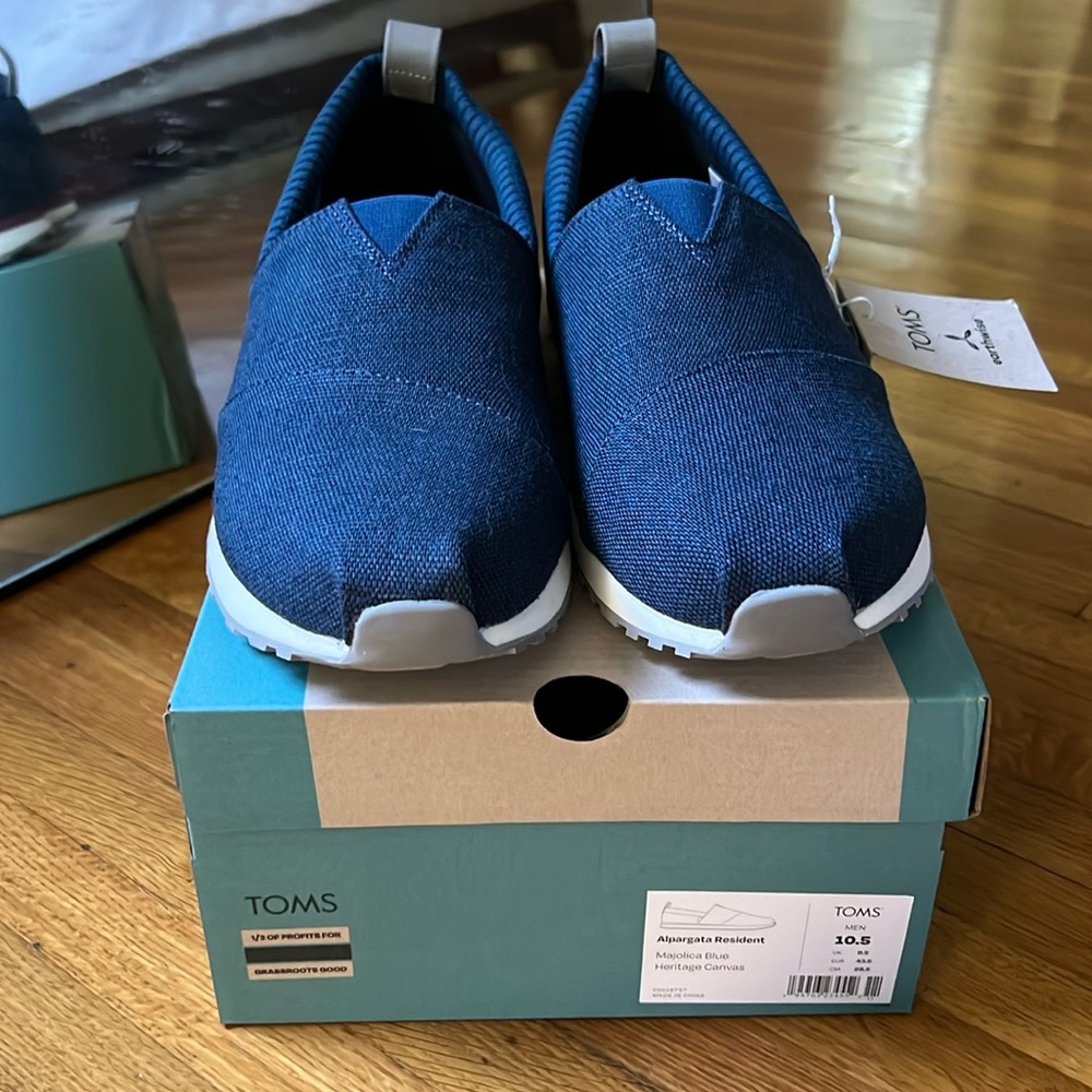 TOMS men Alpargata Resident Majolica Blue Heritage Canvas size 10.5